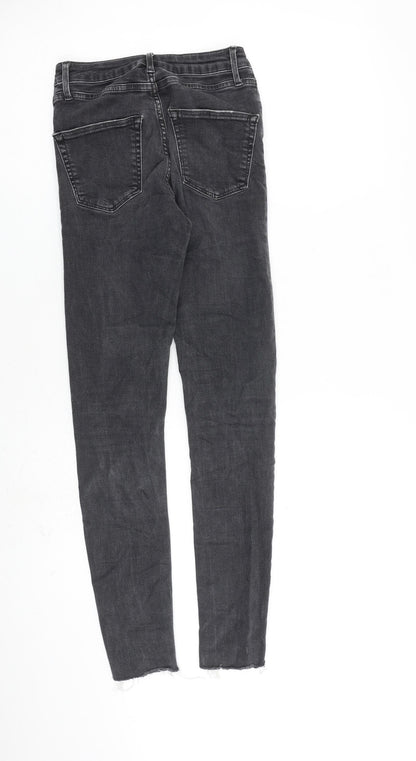 Topshop Womens Grey Cotton Skinny Jeans Size 25 in L32 in Regular Zip