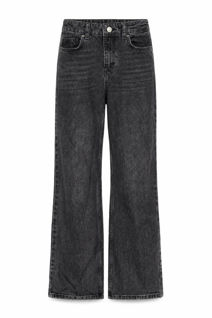 Womens UK Size 26 in Topshop Regular Fit Wide-Leg Grey Jeans