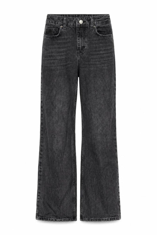 Womens UK Size 26 in Topshop Regular Fit Wide-Leg Grey Jeans