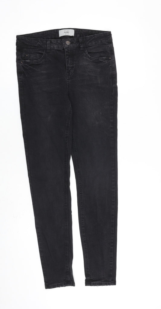 New Look Womens Black Cotton Skinny Jeans Size 8 L30 in Slim Zip