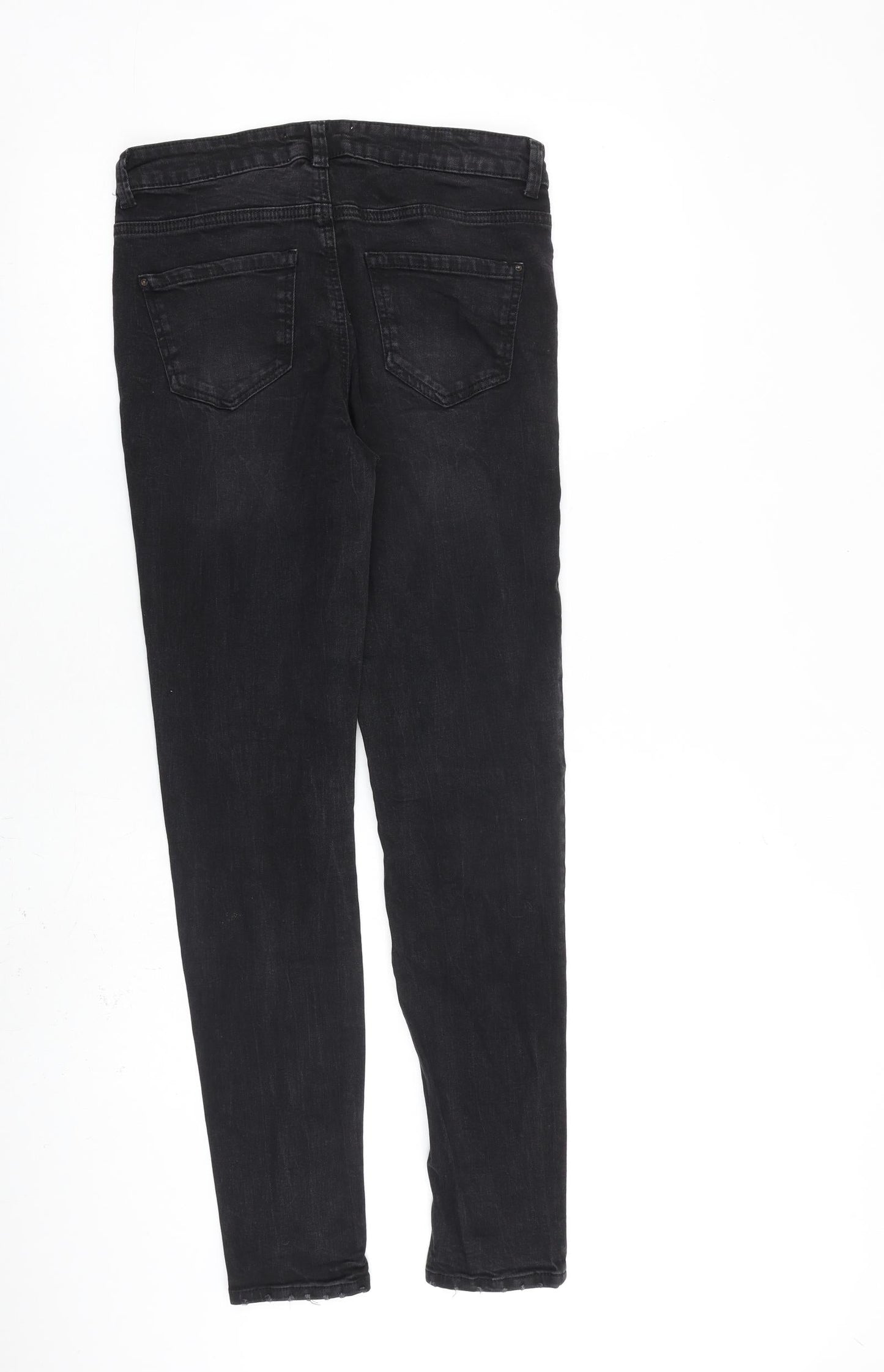 New Look Womens Black Cotton Skinny Jeans Size 8 L30 in Slim Zip