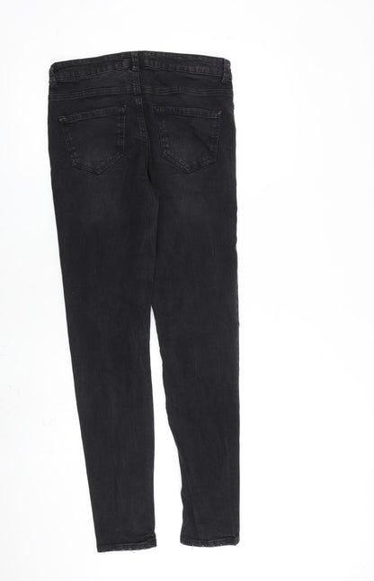 New Look Womens Black Cotton Skinny Jeans Size 8 L30 in Slim Zip