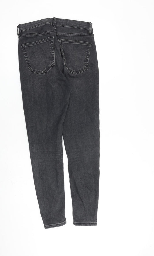 Topshop Womens Grey Cotton Skinny Jeans Size 28 in L32 in Regular Zip