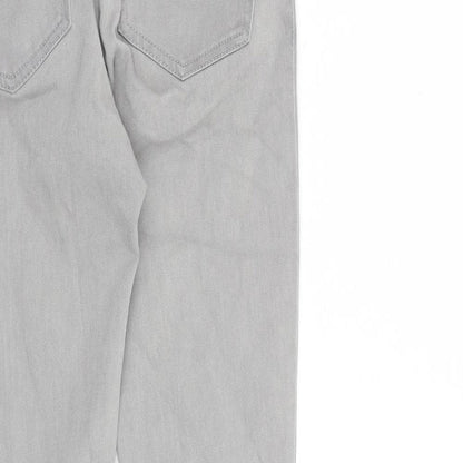 Denim & Co. Womens Grey Cotton Skinny Jeans Size 10 L28 in Slim Zip