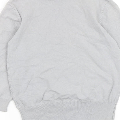 Oasis Womens Grey Boat Neck 100% Cotton Pullover Jumper Size S