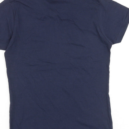 Urban Heritage Womens Blue Cotton Basic Tank Size S V-Neck