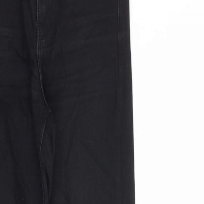 Zara Womens Black Cotton Skinny Jeans Size 6 L27 in Slim Zip - Raw Hem