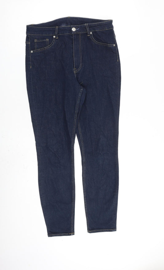 Womens UK Size 12 H&M Regular Fit Skinny Blue Jeans
