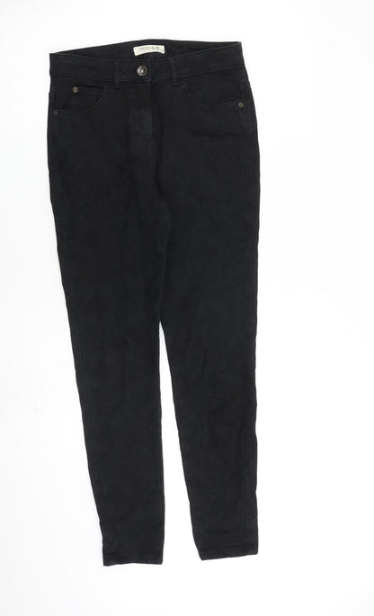 Indigo Womens Black Cotton Skinny Jeans Size 8 L28 in Regular Zip