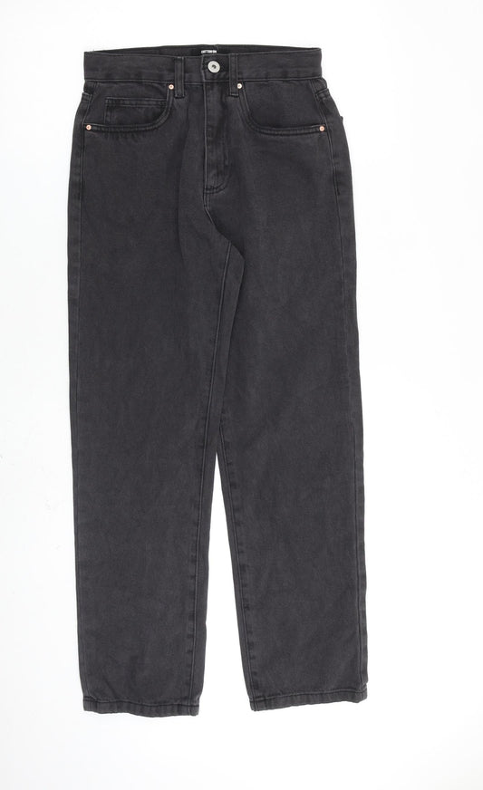 Cotton On Womens Grey Cotton Straight Jeans Size 8 L28 in Regular Zip