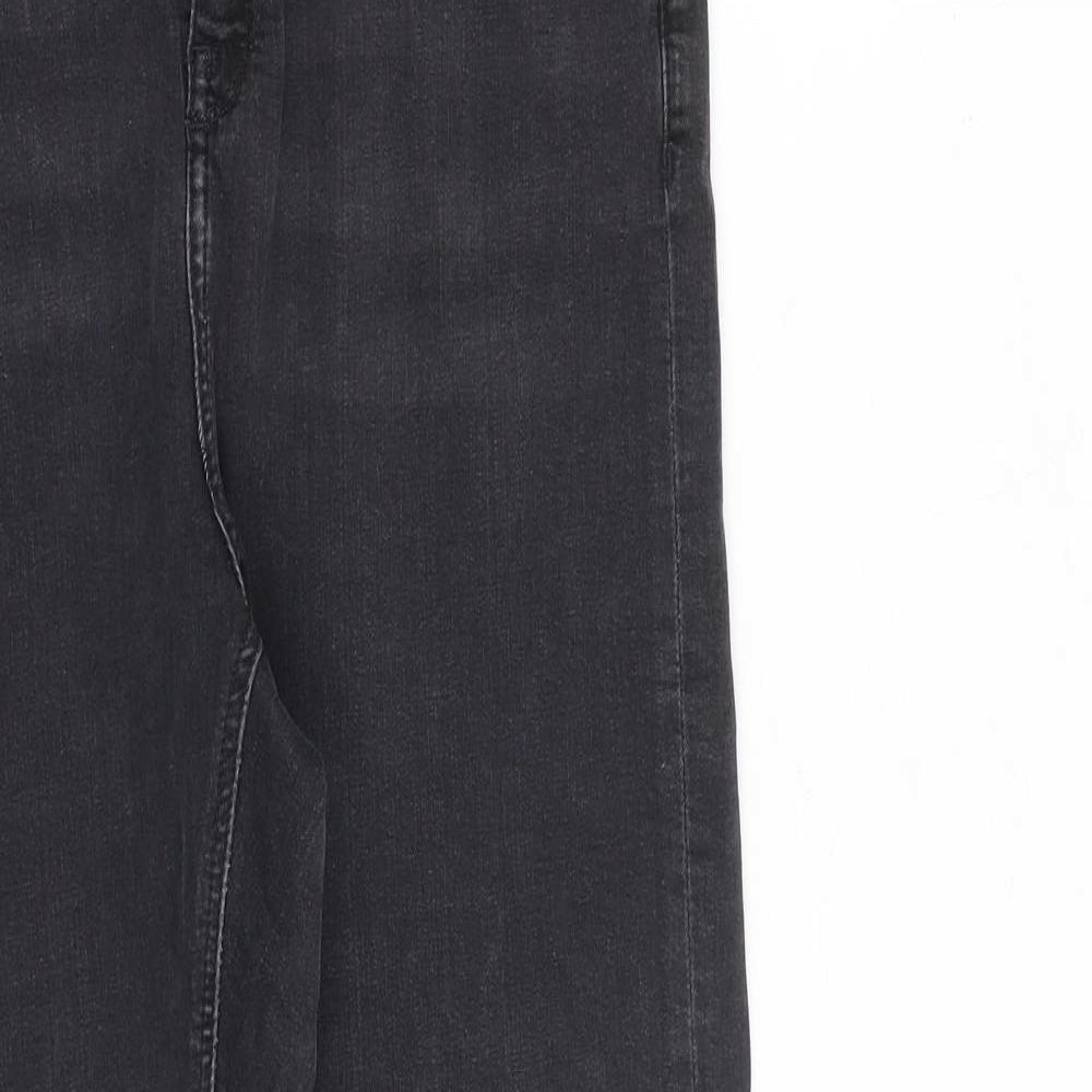 Topshop Womens Grey Cotton Straight Jeans Size 30 in L30 in Regular Zip