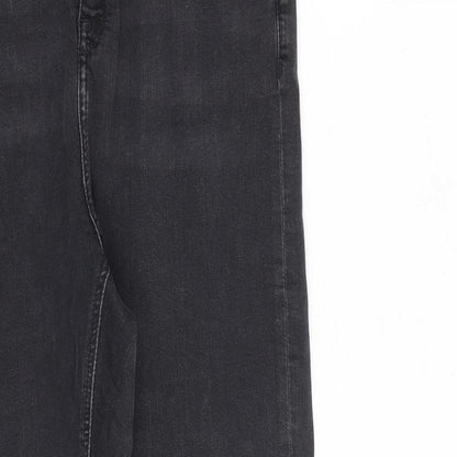 Topshop Womens Grey Cotton Straight Jeans Size 30 in L30 in Regular Zip
