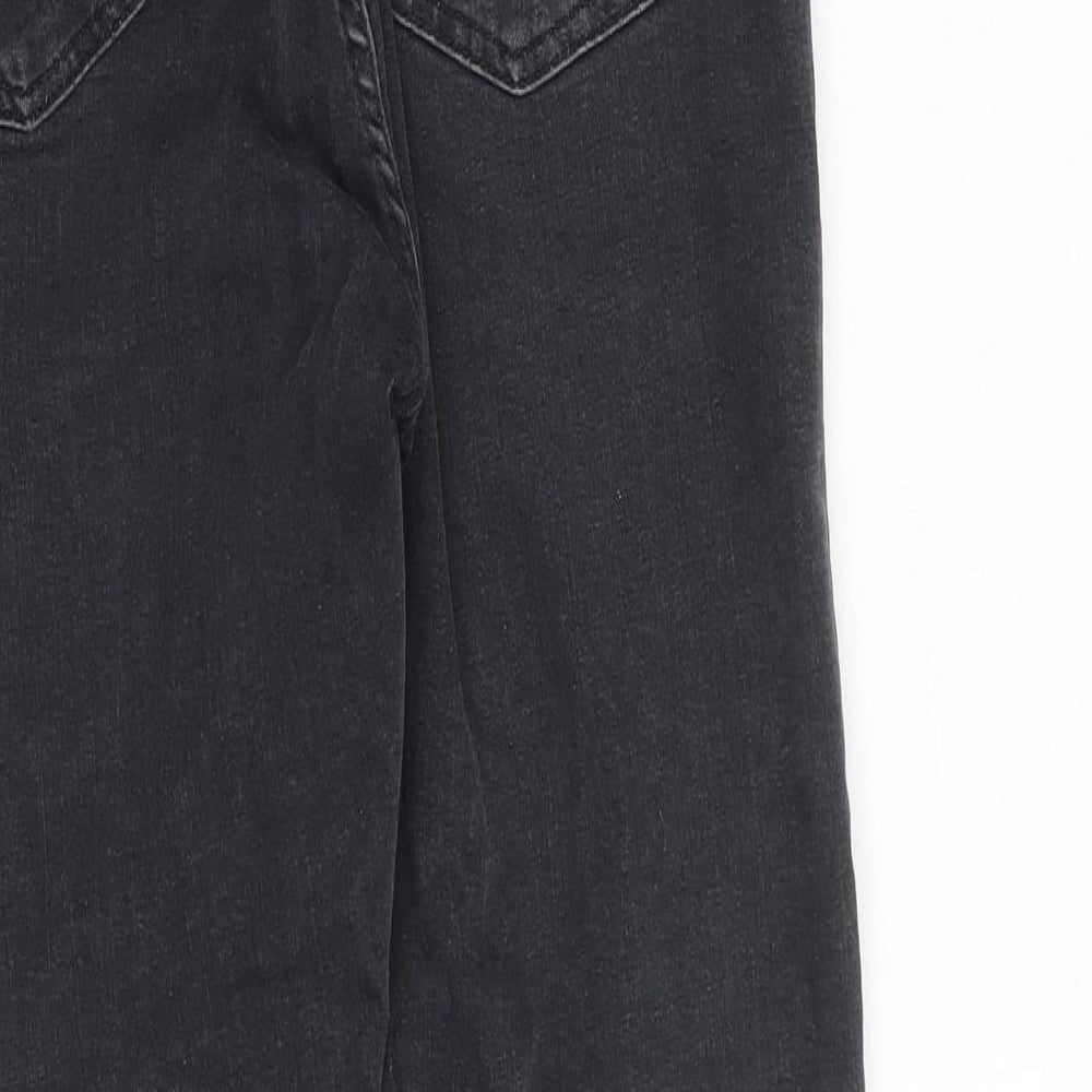 Topshop Womens Grey Cotton Straight Jeans Size 30 in L30 in Regular Zip