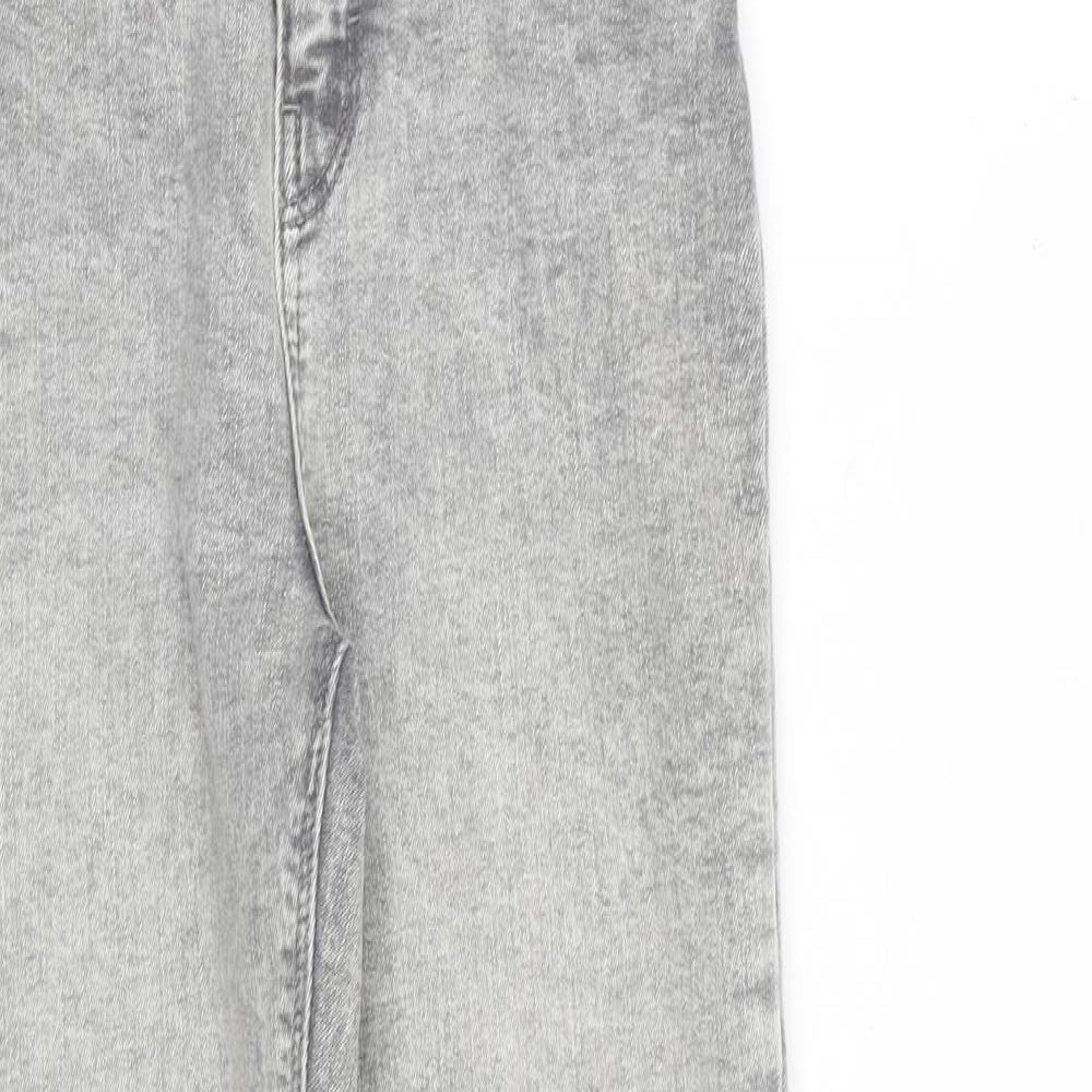 Denim & Co. Womens Grey Cotton Skinny Jeans Size 10 L28 in Regular Zip
