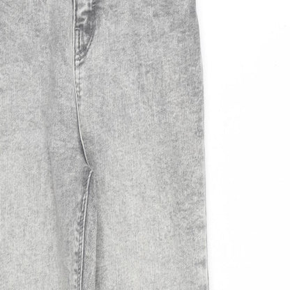Denim & Co. Womens Grey Cotton Skinny Jeans Size 10 L28 in Regular Zip