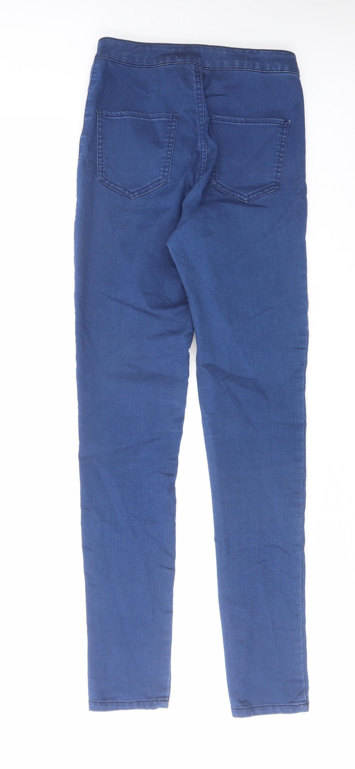 Miss Selfridge Womens Blue Cotton Skinny Jeans Size 10 L30 in Regular Zip