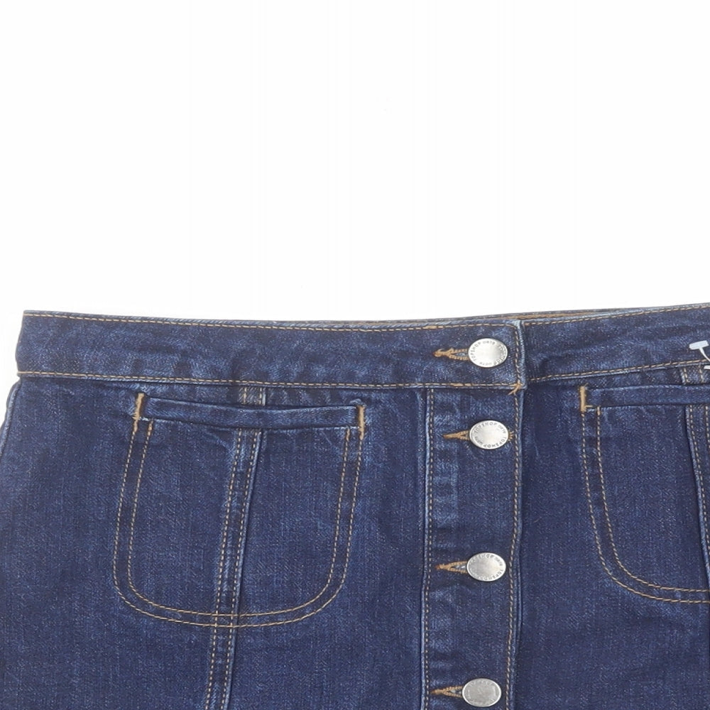 Womens UK Size 28 in Topshop Mini Denim Skirt