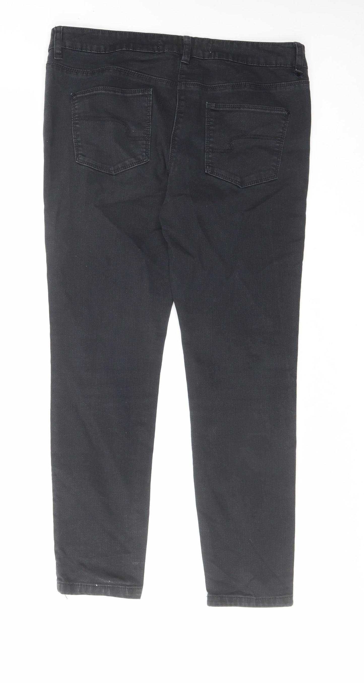 NEXT Womens Black Cotton Skinny Jeans Size 12 L27 in Regular Zip