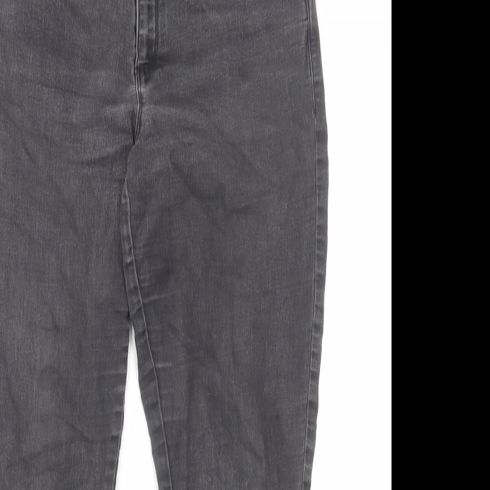Dorothy Perkins Womens Grey Cotton Skinny Jeans Size 12 L24.5 in Regular Zip