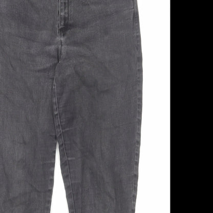 Dorothy Perkins Womens Grey Cotton Skinny Jeans Size 12 L24.5 in Regular Zip