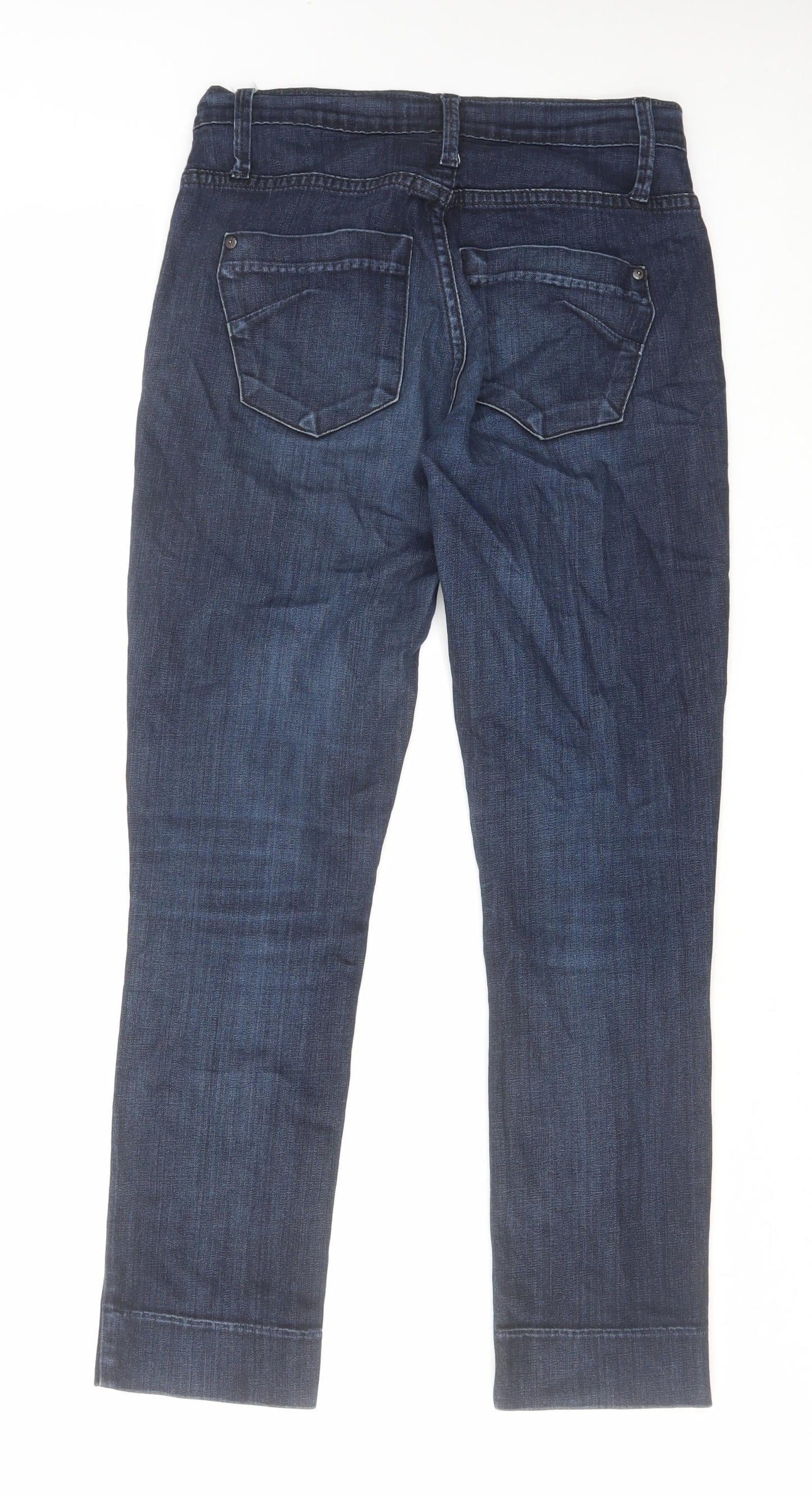 James Jeans Womens Blue Cotton Straight Jeans Size 26 in L27 in Regular Zip