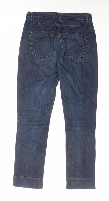 James Jeans Womens Blue Cotton Straight Jeans Size 26 in L27 in Regular Zip