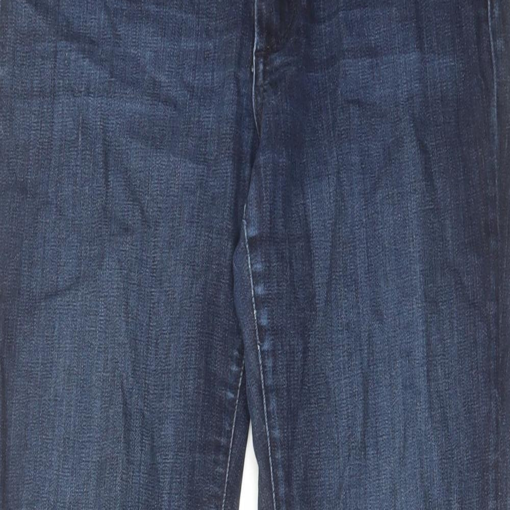 James Jeans Womens Blue Cotton Straight Jeans Size 26 in L27 in Regular Zip