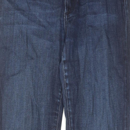 James Jeans Womens Blue Cotton Straight Jeans Size 26 in L27 in Regular Zip