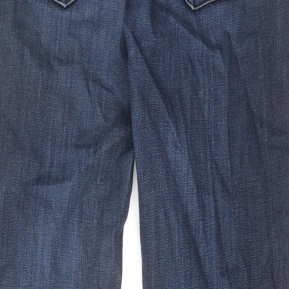 James Jeans Womens Blue Cotton Straight Jeans Size 26 in L27 in Regular Zip