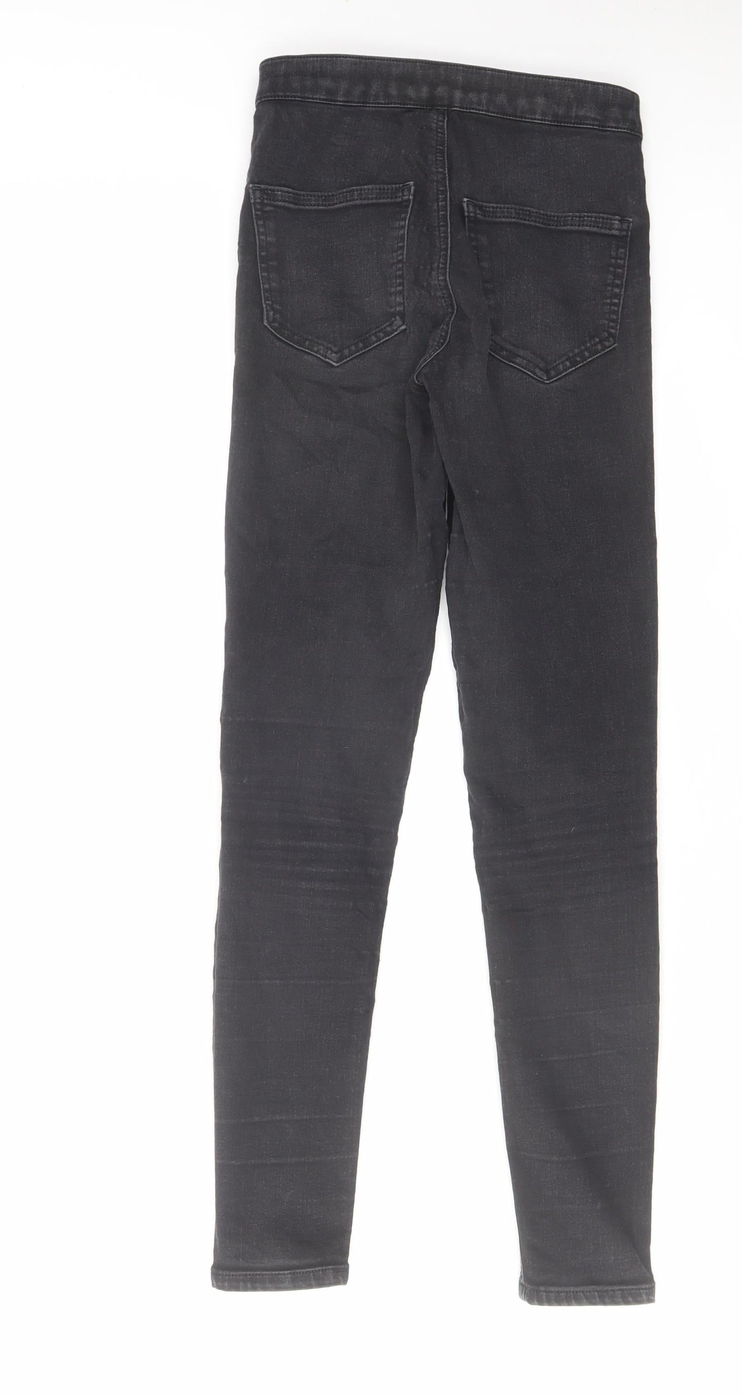 Topshop Womens Black Cotton Skinny Jeans Size 26 in L30 in Regular Zip