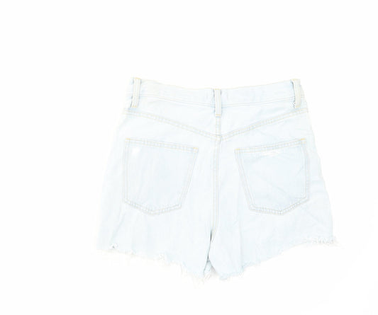 Uniqlo Womens Blue Cotton Cut-Off Shorts Size 24 in L3 in Regular Zip