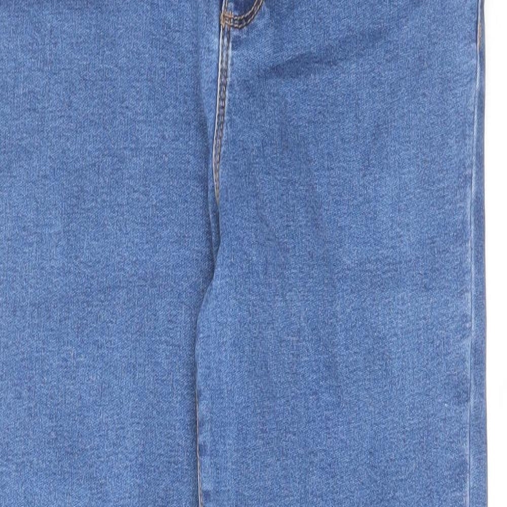 Denim & Co. Womens Blue Cotton Skinny Jeans Size 12 L24 in Regular Zip