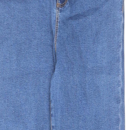 Denim & Co. Womens Blue Cotton Skinny Jeans Size 12 L24 in Regular Zip