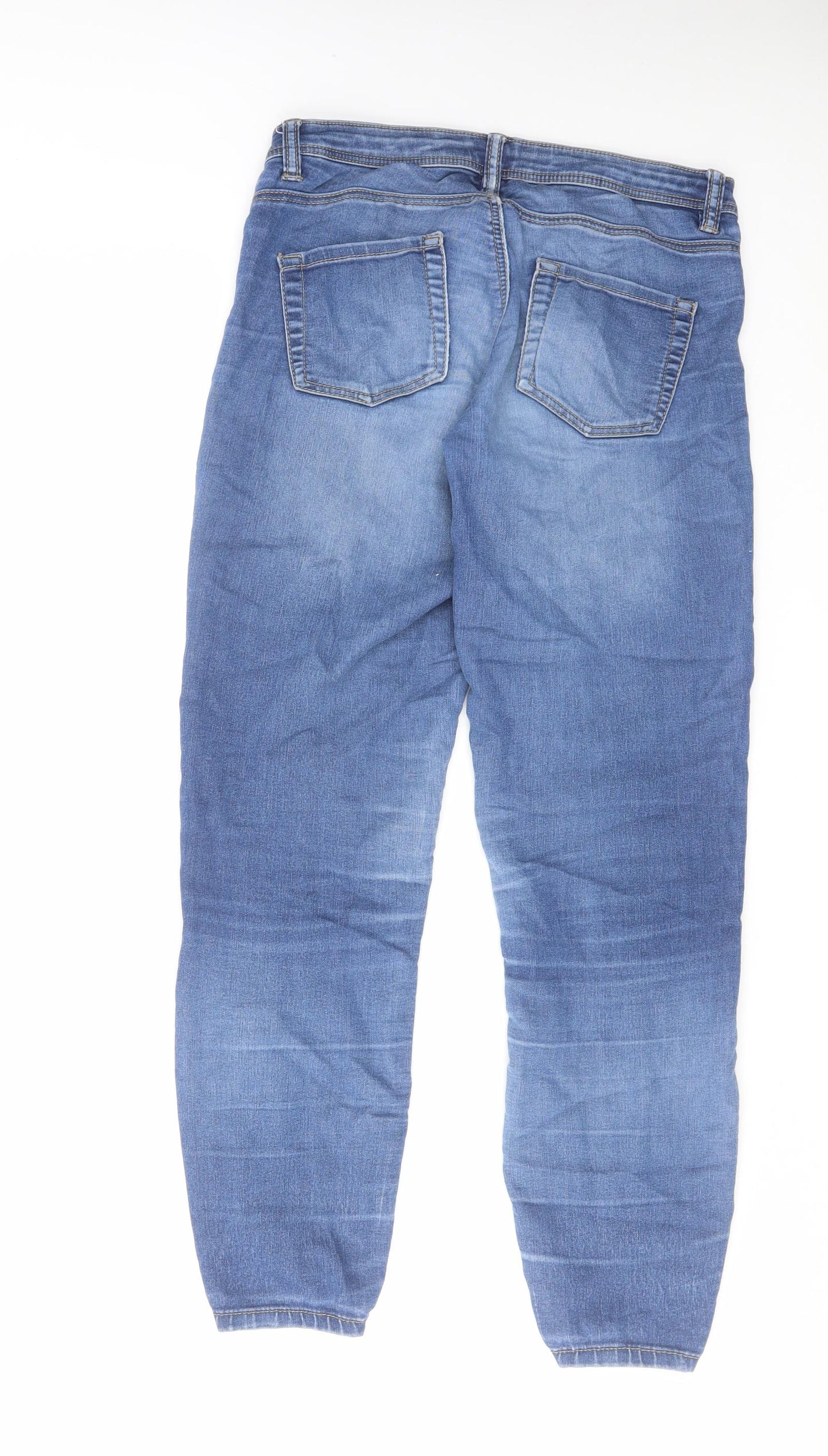 Denim & Co. Womens Blue Cotton Tapered Jeans Size 28 in L27 in Regular Zip