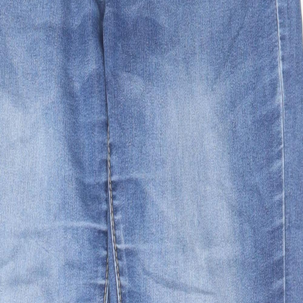 Denim & Co. Womens Blue Cotton Tapered Jeans Size 28 in L27 in Regular Zip