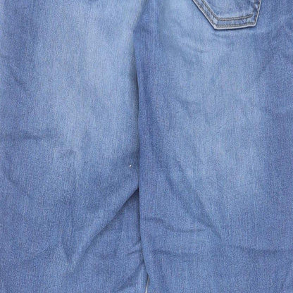 Denim & Co. Womens Blue Cotton Tapered Jeans Size 28 in L27 in Regular Zip