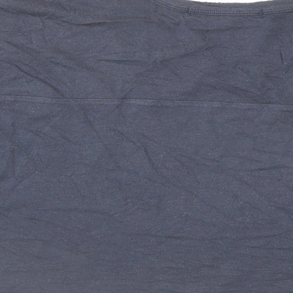 Womens UK Size L Pull&Bear Blue Cropped T-Shirt