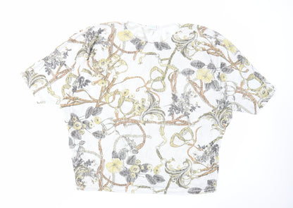 Womens UK Size S Blue Vanilla White Cropped Blouse