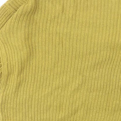 Boohoo Womens Green V-Neck Acrylic Pullover Jumper Size S