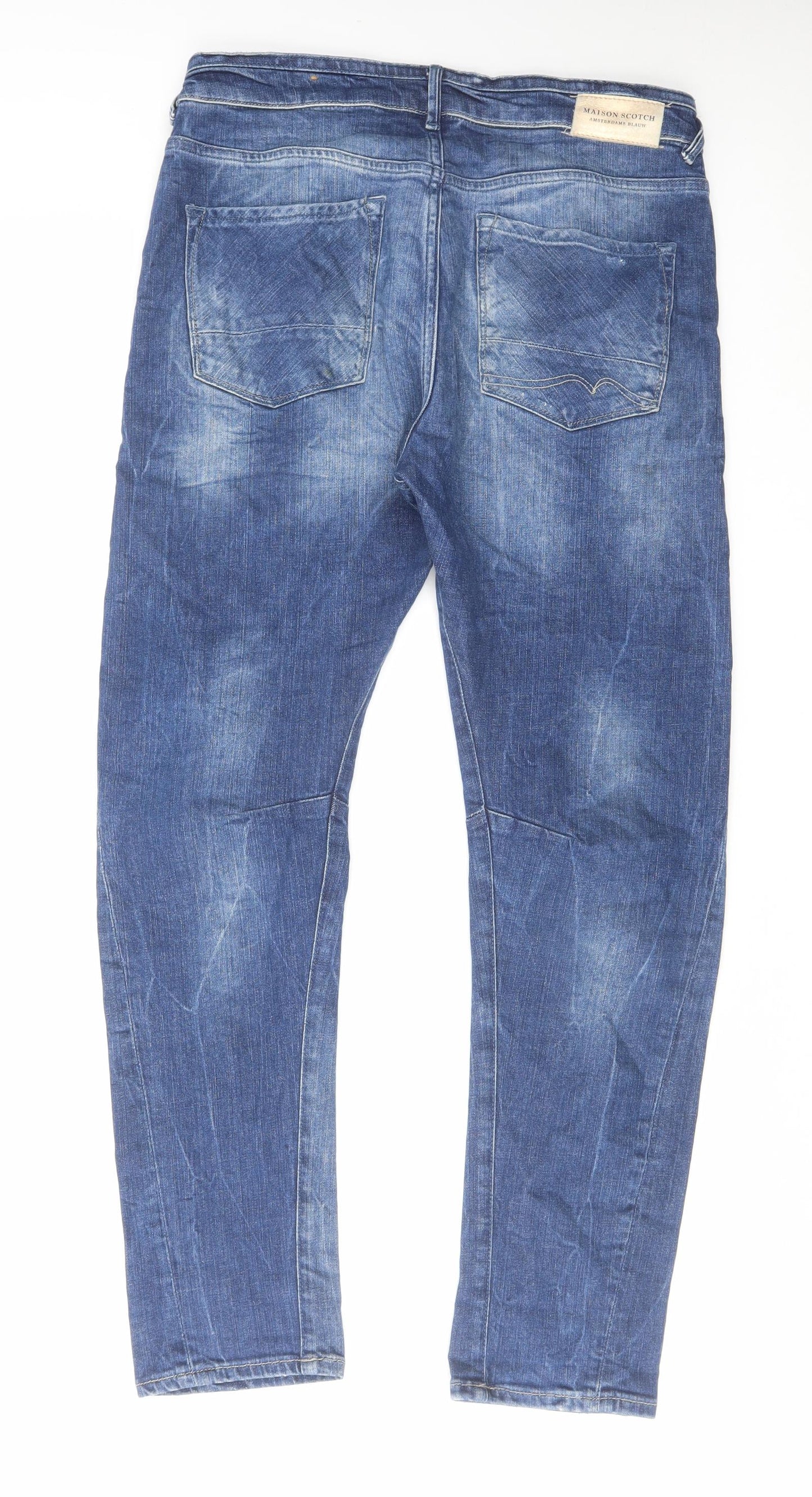 Maison Scotch Mens Blue Cotton Straight Jeans Size 29 in L32 in Regular Zip