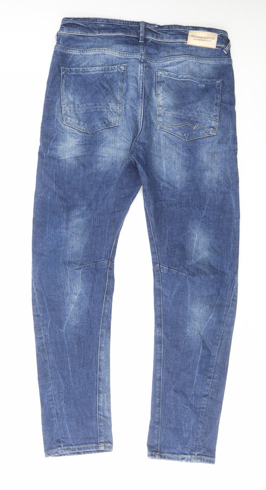 Maison Scotch Mens Blue Cotton Straight Jeans Size 29 in L32 in Regular Zip
