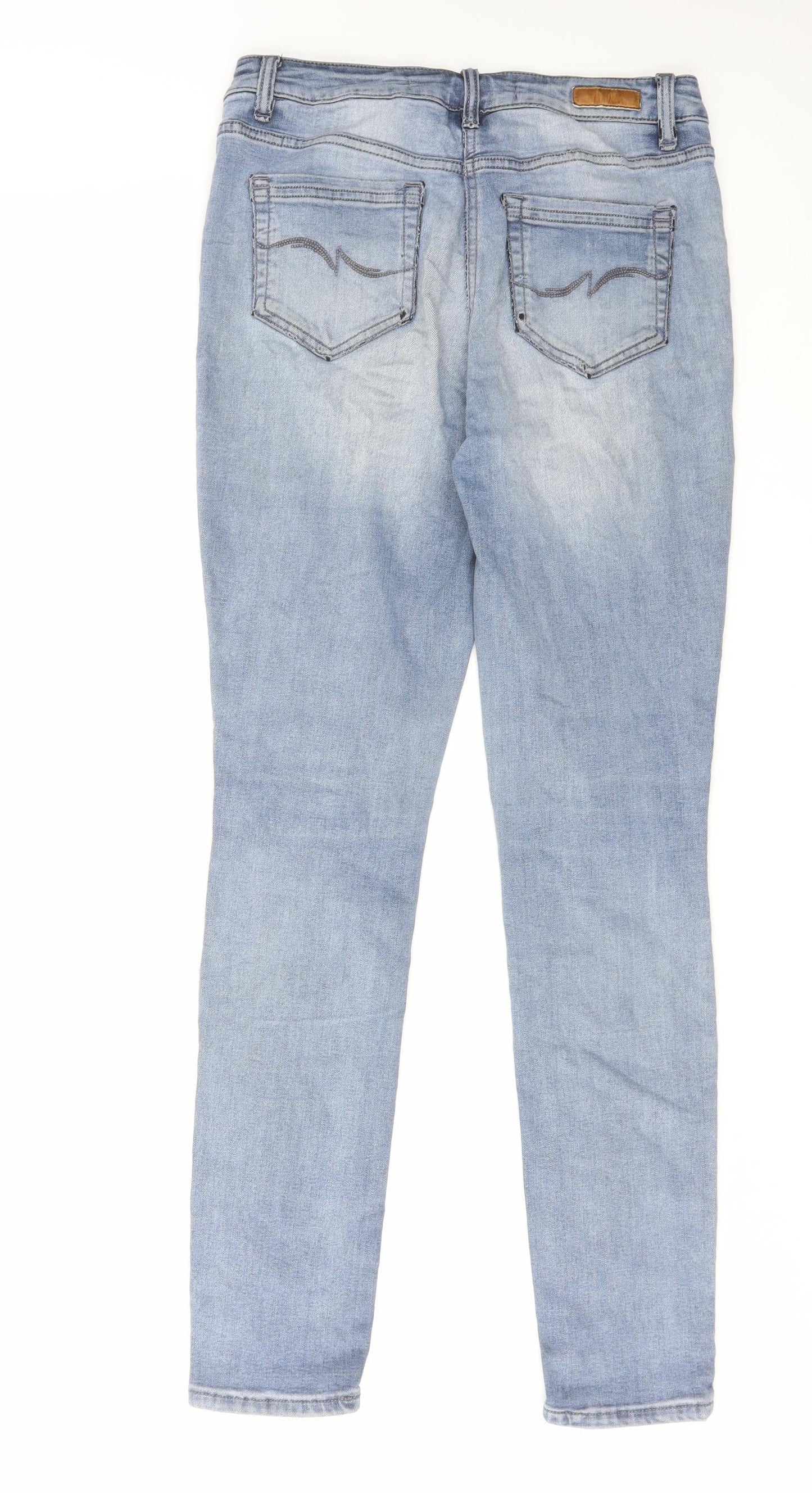 NEXT Womens Blue Cotton Skinny Jeans Size 8 L30 in Regular Zip