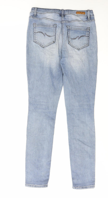 NEXT Womens Blue Cotton Skinny Jeans Size 8 L30 in Regular Zip