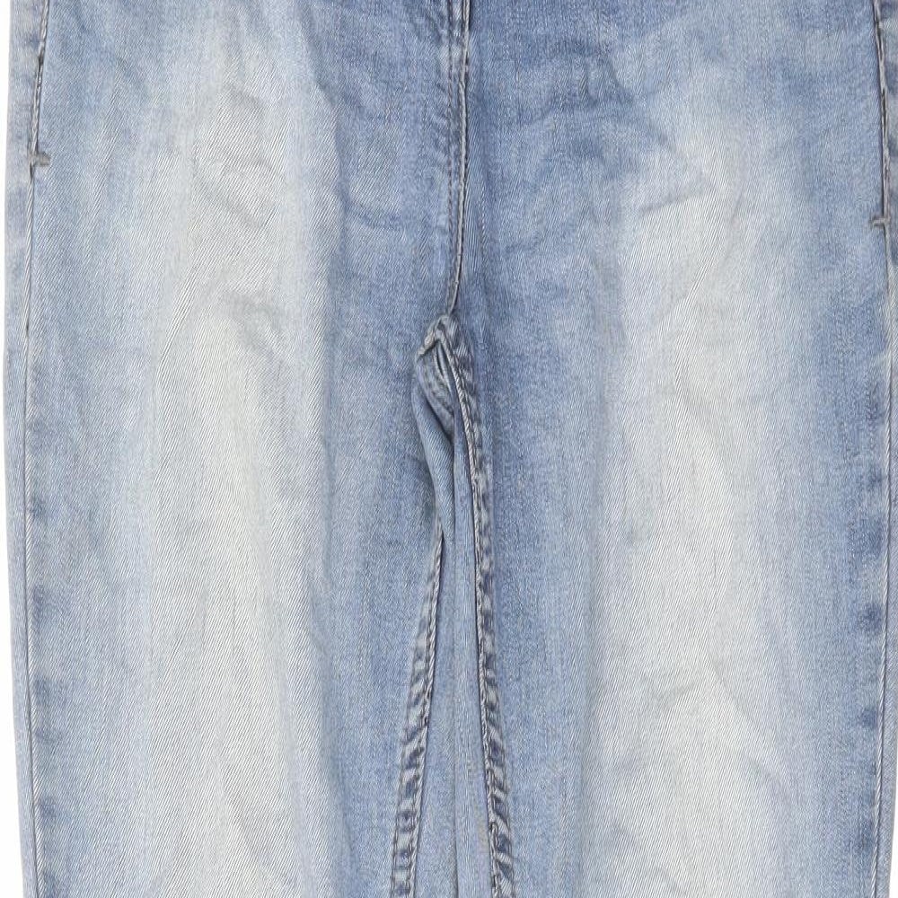 NEXT Womens Blue Cotton Skinny Jeans Size 8 L30 in Regular Zip