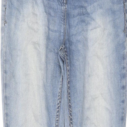 NEXT Womens Blue Cotton Skinny Jeans Size 8 L30 in Regular Zip