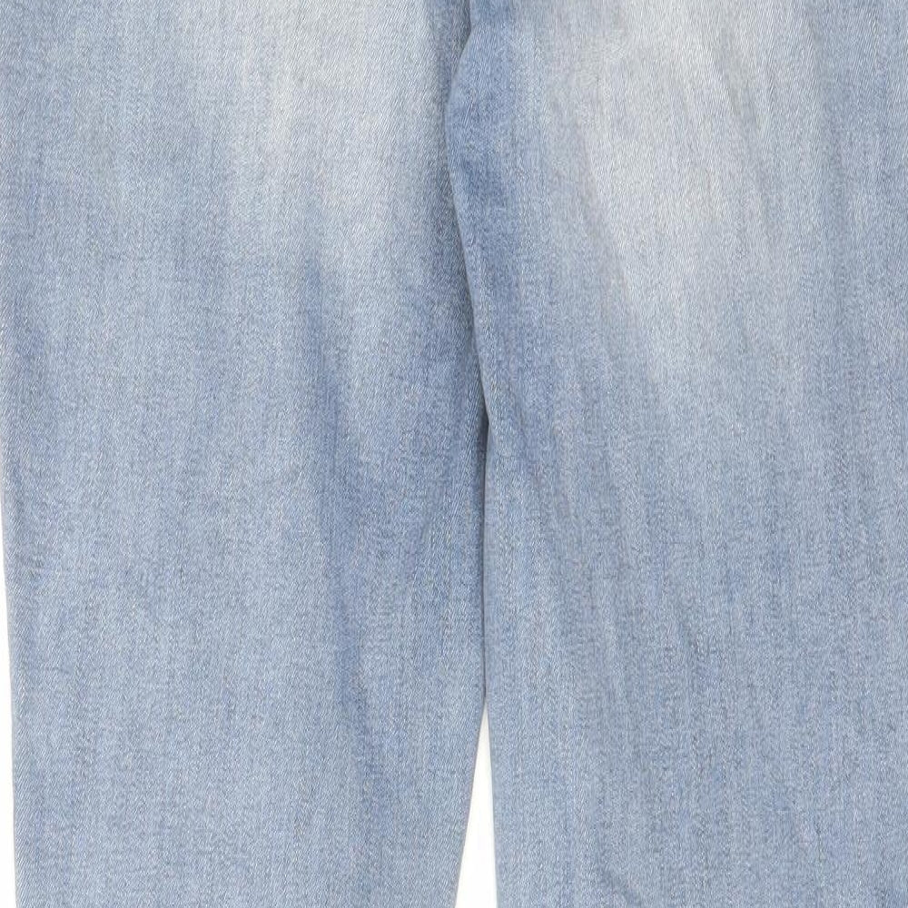 NEXT Womens Blue Cotton Skinny Jeans Size 8 L30 in Regular Zip