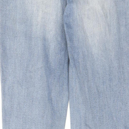 NEXT Womens Blue Cotton Skinny Jeans Size 8 L30 in Regular Zip
