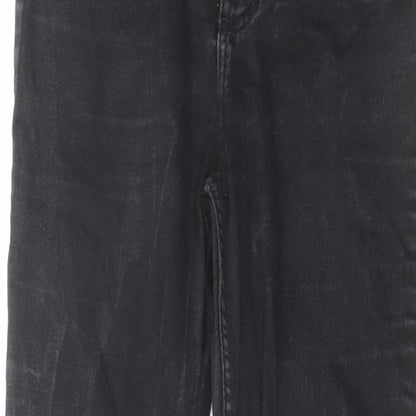 Zara Womens Black Cotton Skinny Jeans Size 12 L28 in Regular Zip