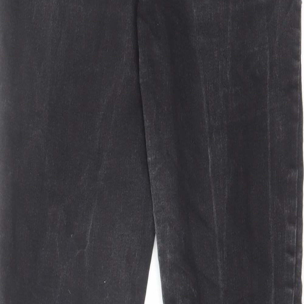 Zara Womens Black Cotton Skinny Jeans Size 12 L28 in Regular Zip