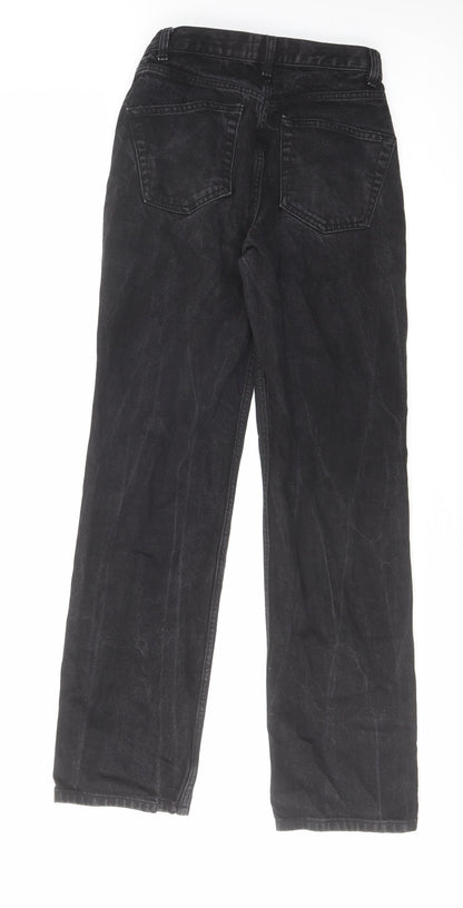 ASOS Womens Black Cotton Straight Jeans Size 26 in L32 in Regular Button